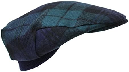 100% Regimental Heavy Weight Scottish Tartan Winter Wool Flat Cap - Black Watch