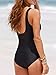 Upopby Vintage Women's Tummy Control Monokini One Piece Swimsuit Retro Bathing Suit Black US 12