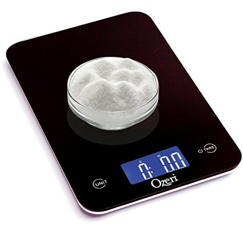 Ozeri Touch Professional Digital Kitchen Scale (12 lbs Edition), Tempered Glass in Elegant Black