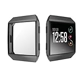 SIRUIBO Compatible Fitbit Ionic Screen Protector, Slim Plated TPU Rugged Cover Full-Around Protective Case Bumper Shell Compatible Fitbit Ionic Smart Watch, Black