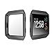 Fitbit Ionic Screen Protector, Fitbit Ionic Case, SIRUIBO Slim Plated TPU Rugged Cover Full-around Protective Bumper Shell for Fitbit Ionic Smart Watch, Black