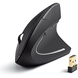 Anker 2.4G Wireless Vertical Ergonomic Optical Mouse, 800 / 1200 /1600DPI, 5 Buttons - Black