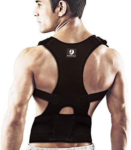 Back Brace Posture Corrector for Men and Women by Jokvil. Fully Adjustable Back Straightener. Provides Relief from Lumbar and Neck Pain for Lower Mid and Upper Back Support. (X-Large)