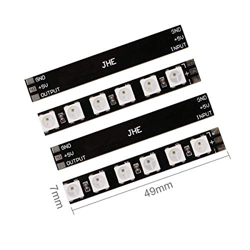 4pcs RGB LED Strip 5V LED Light Board Taillight WS2812 5050 7 Colors LED 6 LED Lamp Night Light with Driver Development Board for RC Drone FPV Racing Quadcopter