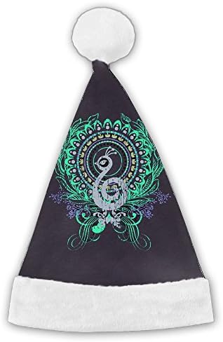 ERNAA Christmas Santa Hat Honorable Peacock Holiday Theme Hats Printed For Adults And Children