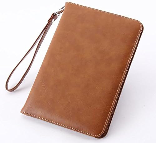 MAIBOOJI PU Flip Stand Case for Ipad Mini4 with Hand Strap Card Slot Folding Auto Wake/Sleep Color Brown