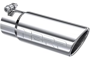 MBRP 3 Inch Inlet Exhaust Tip, 3.5" Outlet 10" Overall Length, Single Wall and Rolled Angle Cut | Polished Stainless Steel Un