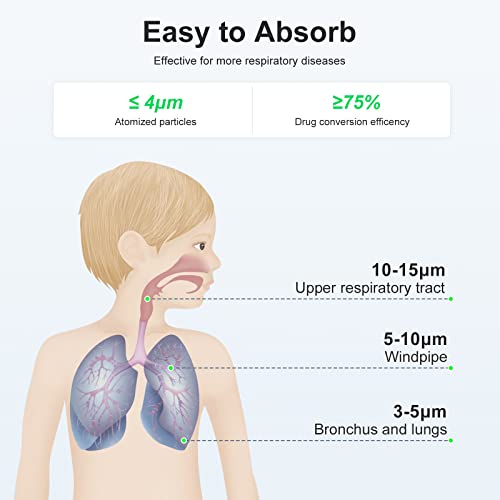 Nebulizer Machine for Adults and Kids with 1 Set Accessory, Portable Handheld Nebulizer for Travel and Household Use, Quiet Cool Steam Inhaler for Breathing Problems with Autoclean Mode
