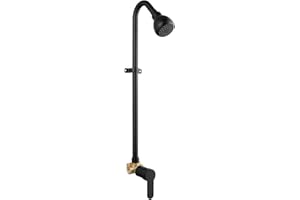 GBBNE Outdoor Shower Kit Fixtures Faucet,Outside Shower with Single Handle for Backyard,Valve Included,Matte Black