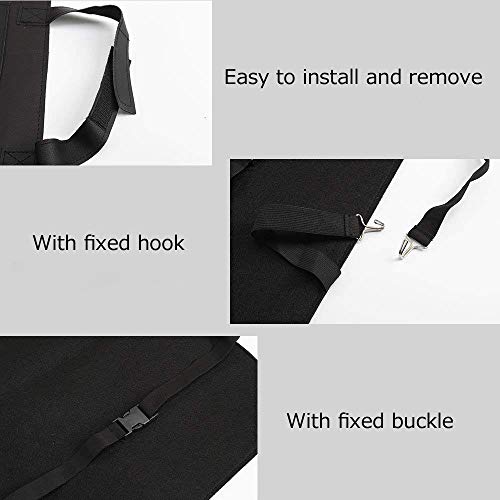 Usee Car Backseat Organiser Storage Holder Pocket Hanging Kick Mat PU Leather for Tablet Smartphone Bottles Tissue Newspaper Magazine Umbrella Toys (Black)