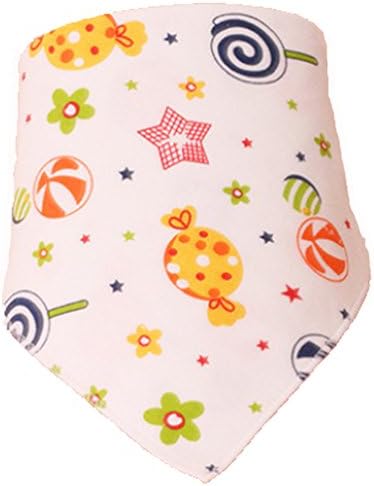 Unisex Baby Bibs Cotton Burp Cloth For Drooling and Teething Boys Girls (Lollypop)