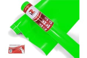 RVINYL 3M 1080 VCW17120 Satin Neon Fluorescent Green (5ft x 1ft W/Application Card) Vinyl Wrap Film Sheet with Air-Release for Cars, Trucks & More (5sq ft Roll)