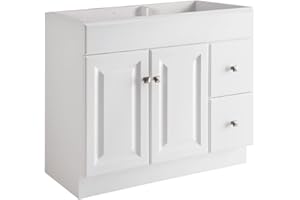 Design House Wyndham Bathroom Vanity Without Top in White, Unassembled, 36-Inch