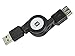 Monoprice USB 2.0 Retractable Cable - 2.5 Feet - USB Type-A Male to USB Type-A Female