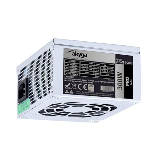 AKYGA AK-S1-300 SFX - Alimentatore di rete per PC 300 W PPFC P4 2X SATA 2X Molex 12 cm