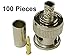 CNAweb BNC Male Hex Crimp-On Connector 3 Piece RG59/62, 100-Pack