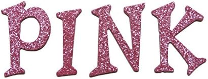 Pink Metallic Glitter HandCut 1.5" Chipboard Uppercase Letters Alphabet set 60 pcs Stickers