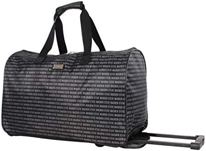 Steve Madden Designer Carry On Luggage Collection - Lightweight 20 Inch Duffel Bag- Weekender Overnight Business Travel Suitcase with 2- Rolling Spinner Wheels (Signature Black) 1 Steve Madden Designer Carry On Luggage Collection - Lightweight 20 Inch Duffel Bag- Weekender Overnight Business Travel Suitcase with 2- Rolling Spinner Wheels (Signature Black)