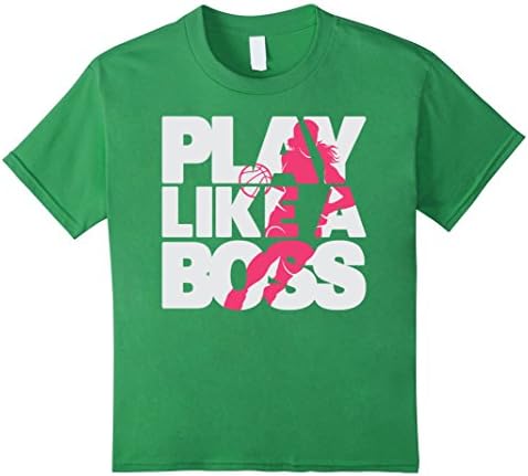 Kids Play Like A Boss Girls Basketball T-Shirt 8 Grass