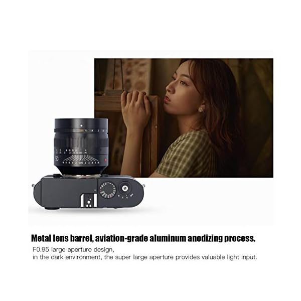 Plyisty 50 mm F0,95 Full Fame Manuelles Objektiv mit großer Blende für spiegelloses Leica M-Mount-Kamera-Porträt mit… – Bild 6