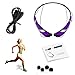 Bluetooth Headset Headphones Rymemo Metallic-feeling Soft Polishing Wireless Music Earphones Stereo Earbuds Sports/running Magnetic Neckband Style for Cellphone,Silver-Purple