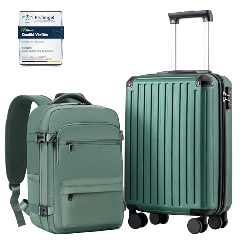 Ryanair Valise Cabine 55 x 35 x 20 et Bagage Cabine 40x20x25(20L), Bagages Cabine Bagage à Main Rigide avec Serrure TSA et 4 roulettes Jumelées Adapté Aux Voyages