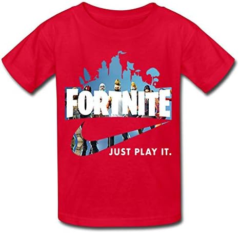 Deplle Youth 3D Pattern Printed Fort-nite Just Play It Short Sleeve T-Shirts Kids Casual Tees