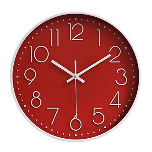 Wall Clock Modern 12 Inch Silent Non Ticking Classic Digital Quartz Battery Operated Clock Kitchen Decor Wall Clock For Kitchen Home Living Room Bedroom School Classroom Office Red B Pricepulse