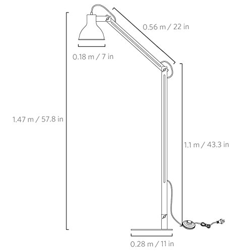 Tomons Wood Floor Lamp, Adjustable Head Reading Light, Nature Rubber Wood, 8W Warm White LED Light, 40W E26 Incandescent Lamp, 57.8" Height Suitable For Living Room, Bedroom, Study Room-FL1001