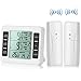 Locisne Freezer Alarm with Audible Alarm and 2 Wireless Sensors, Indoor Outdoor Refrigerator Thermometer for Home Kitchen