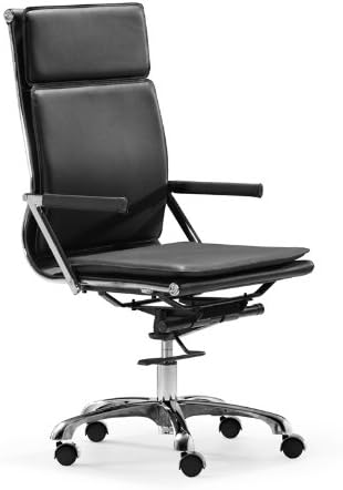 Zuo Modern Lider Plus Hi Back Office Chair, Black