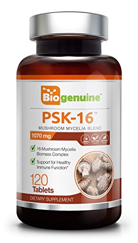 PSK 16 Mushroom 1070 mg 120 Tabs - Natural Immune Defense | Mushroom Blend | Immunity Support | Suitable for Vegetarians