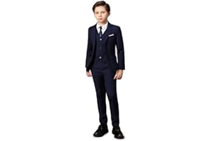 Boihedy Boys Suits for Kids Formal 5 Piece Dress Suit Set Complete Outfit