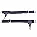 FEESHOW Adjustable Men's Sock Garter Belt Grips Suspender with Metal Clips Black one size
