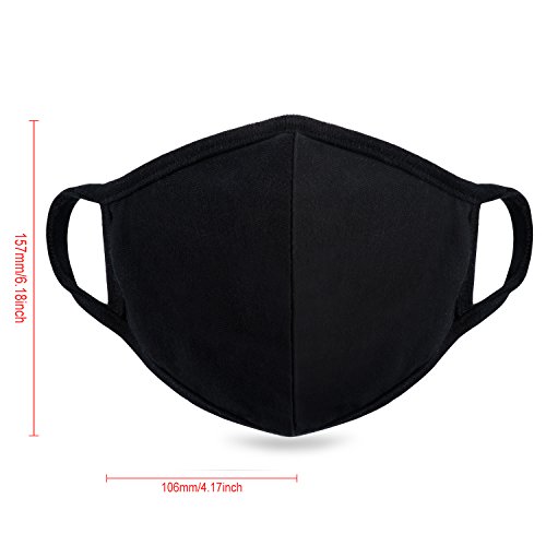 2 Pieces N95 N99 Dust Respirator Mask for Pollution, Smoke - Washable Reusable Comfy Face Mask - with Activated Carbon Valve Replaceable Filter for Men Women(2PCS Black)