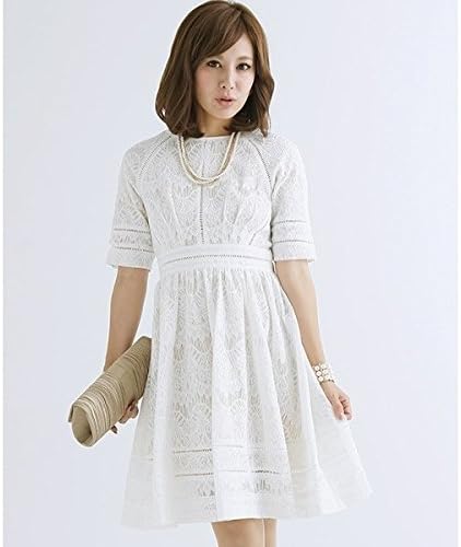 Amazon プールヴー Pourvous 結婚式 お呼ばれ対応 クラシカル 総レース ミディアムワンピース ホワイト 1670 4l ワンピース チュニック 通販