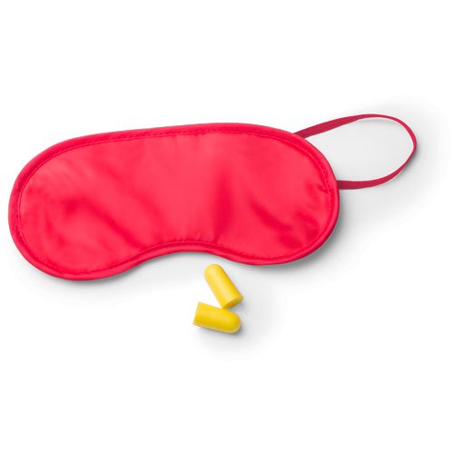 eBuyGB Colourful Eye Mask and Ear Plug Set, Red, Pack of 5