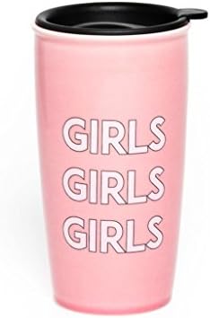 Ankit Ceramic Travel Coffee Tumbler - Girl Girl Girl 16 Oz Insulated Coffee Mug with Lid