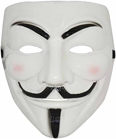 PTCMART Comic Face Mask Anonymous White Gift Set - of 1 Pcs