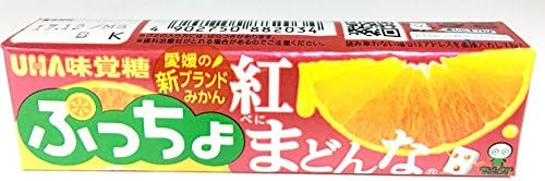 (Pack of 6) UHA Puccho Stick Candy - Red tangerine Flavor 50g