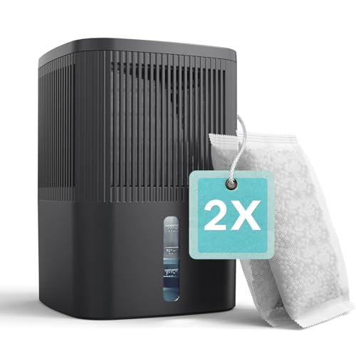 AROEVE Déshumidificateur, 450g x 2 Absorbeur d'Humidité | Capacité 1000 ml | 2 Mois de Protection contre l'Humidité (900g) | Sans Électricité, Écologique & Portable pour Armoire de 15㎡, Pièce & Carava