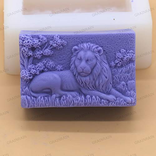 Rectangle Lion Craft Art Silicone Soap Mold Craft Molds DIY Handmade soap molds - Thumbnail 3