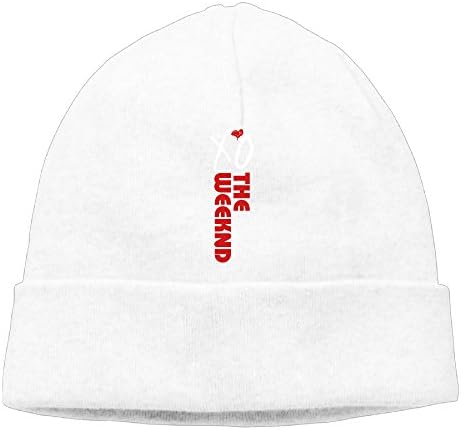 Men Women The Weeknd XO Logo Beanies New Wool Caps Hats Adjustable White
