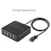 Power Strip with 4 USB Charger 3 AC Outlets,Portable Surge Protector Desktop Charging Station with 5 Feet Extension Cord,Overload Protection for Travel,Home,Office - UL Certified