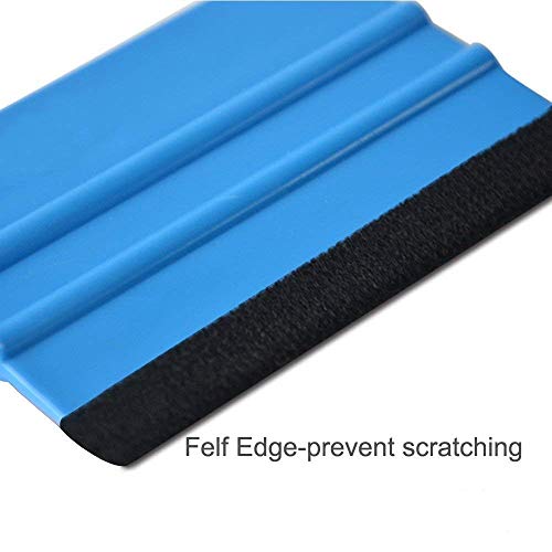 Durable Black Felt Edge Vinyl Squeegee Tool 4-Inch, Car Vinyl Film Wrapping Decal Squeegee Window Tint Work, Professional Scratch Free Squeegee (Pack of 3)