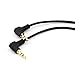 Haiker 2pcs Headphone Converter Adapter Gold Plated 2.5mm Male Right Angle to 3.5mm Female Socket Jack Stereo Audio Cable Black