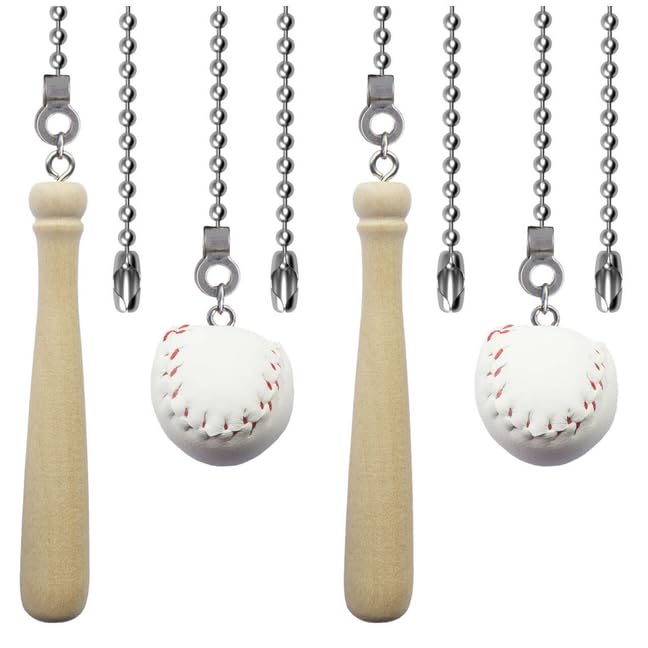 Photo 1 of **MISSING PARTS**
Aceple 4PCS Baseball Ceiling Fan Pull Chain Ornaments, 12 Inches Decorative Fan Pulls Extender Chains with Baseball and Bats Pendant for Ceiling Fan&Lamp Chain