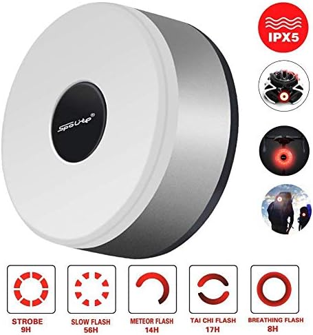 SpoLite Bike Light, USB Rechargeable Front Bike Light Waterproof with Easy Installation Tools, Dimmable Flashlight SOS Model for Night Rider (Titanium)