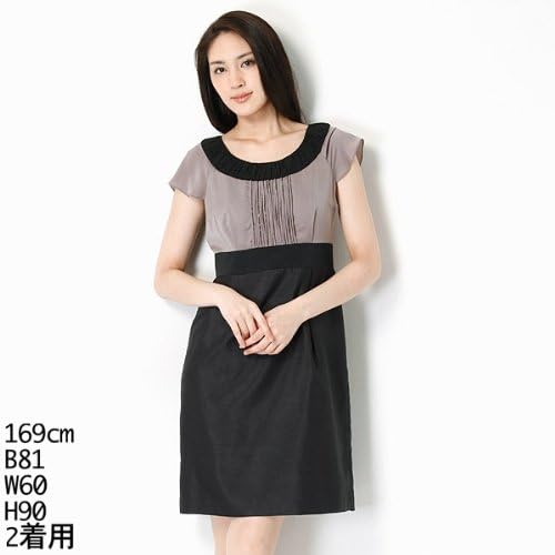 Amazon ケティ Ketty ワンピース バイカラーミルフィーユビジュー風ツカイiラインワンピース 17モカチャ 1 S ワンピース チュニック 通販