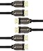 HDMI Cable 10FT (3 Pack) Fosmon CL3 Rated (in-Wall Installation) 4K Latest Standard 2.0 UL Listed Supports 2160p 3D 18Gbps ARC HDR UHD 1080p, Nylon Braided with 24K Gold Plated Connectors